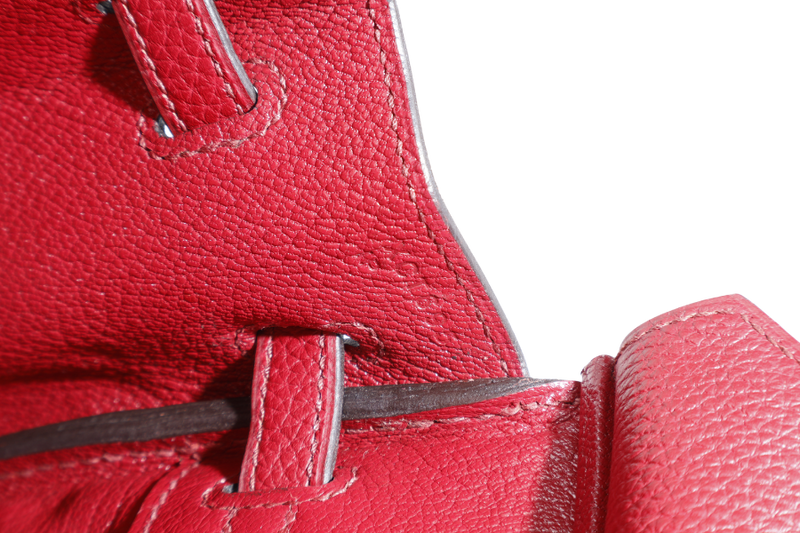 HERMES BIRKIN 25 ROUGE GRENAT TOGO GOLD HARDWARE STAMP C (YEAR 2018) WITH KEYS&LOCK, RAINCOAT, CARE CARD, DUST COVER AND BOX