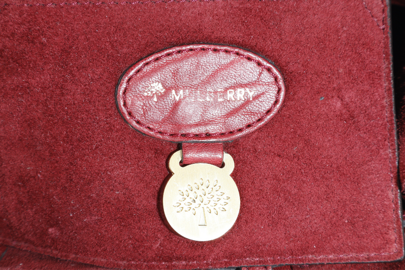 MULBERRY THE BAYSWATER SATCHEL BURGUNDY LEATHER GOLD HARDWARE NO DUST COVER