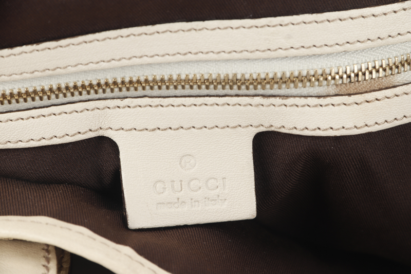 GUCCI GG HORSEBIT SHOULDER BAG (137621) BEIGE CANVAS PALLADIUM HARDWARE NO DUST COVER