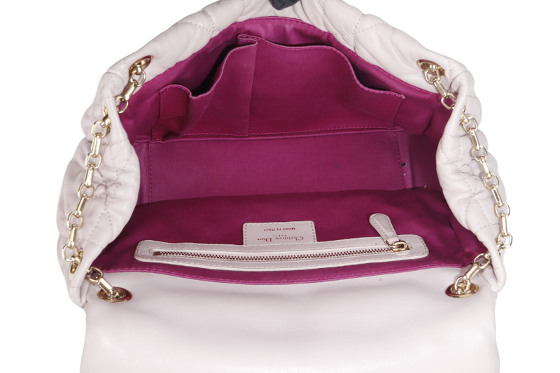 CHRISTIAN DIOR DIOR CANNAGE MILLY LA FORET SMALL (01-BO-0182) PINK LAMBSKIN GOLD HARDWARE WITH DUST COVER