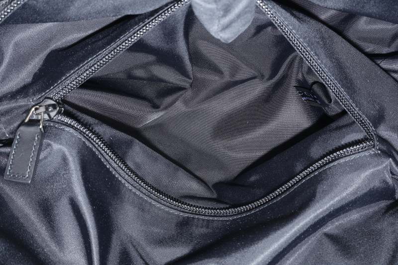 GUCCI TECHNO WEB BELT BAG BLACK CANVAS SILVER HARDWARE WITH DUST COVER