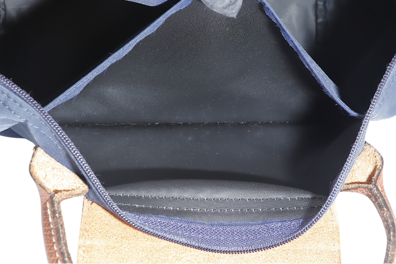 LONGCHAMP LE PLIAGE SMALL NAVY BLUE CANVAS GOLD HARDWARE NO DUST COVER