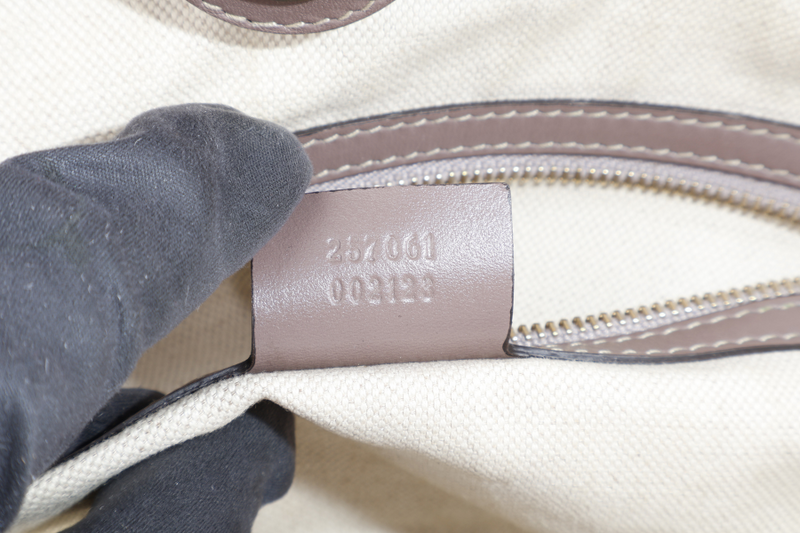 GUCCI MAYFAIR GG CANVAS PURPLE TOTE BAG WITH DUST COVER