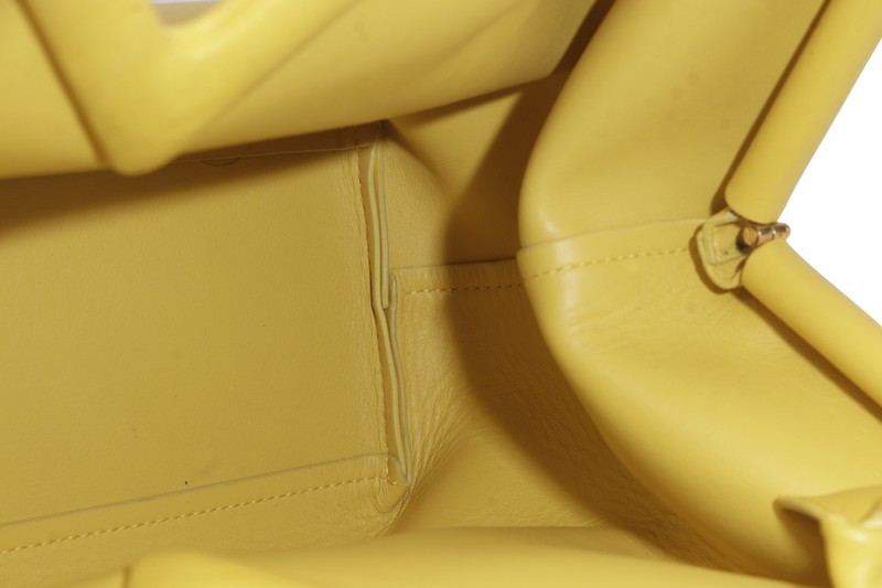 BOTTEGA VENETA MIRABELLE MEDIUM YELLOW POINT BAG WITH DUST COVER