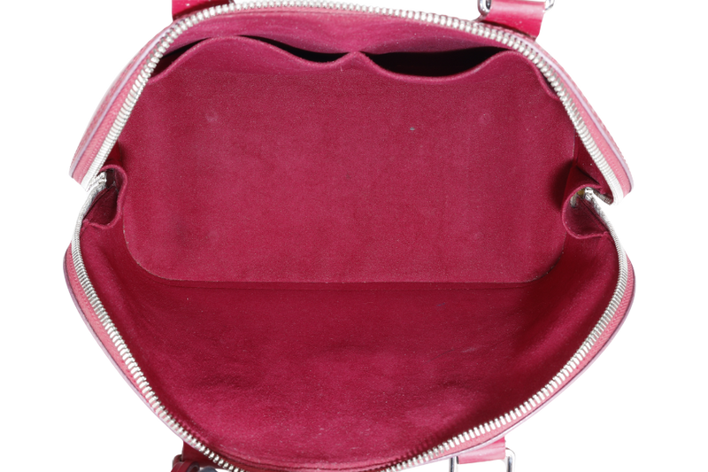 LOUIS VUITTON ALMA PM FUSCHIA EPI LEATHER SILVER HARDWARE WITH LOCK & KEYS NO DUST COVER