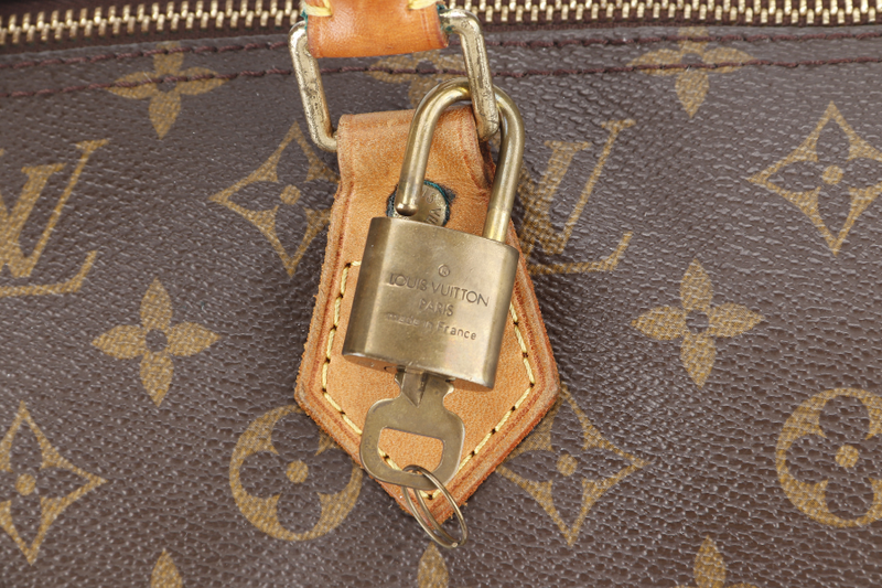 LOUIS VUITTON M41522 SPEEDY 40 MONOGRAM CANVAS GOLD HARDWARE WITH 1 KEY AND PADLOCK WITH DUST COVER