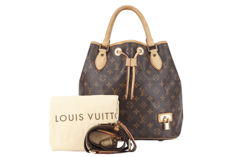 LOUIS VUITTON EDEN NOE 2WAYS BAG (M43520) BROWN MONOGRAM CANVAS GOLD HARDWARE WITH STRAP AND DUST COVER