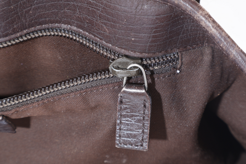 GUCCI TOTE BAG BROWN CANVAS SILVER HARDWARE NO DUST COVER