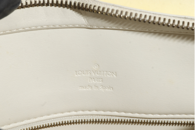 LOUIS VUITTON HOUSTON TOTE BAG (M92342) IVORY PERLE VERNIS LEATHER GOLD HARDWARE WITH DUST COVER