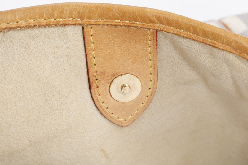 LOUIS VUITTON N55215 GALLIERA PM DAMIER AZUR CANVAS HOBO BAG GOLD HARDWARE WITH DUST COVER