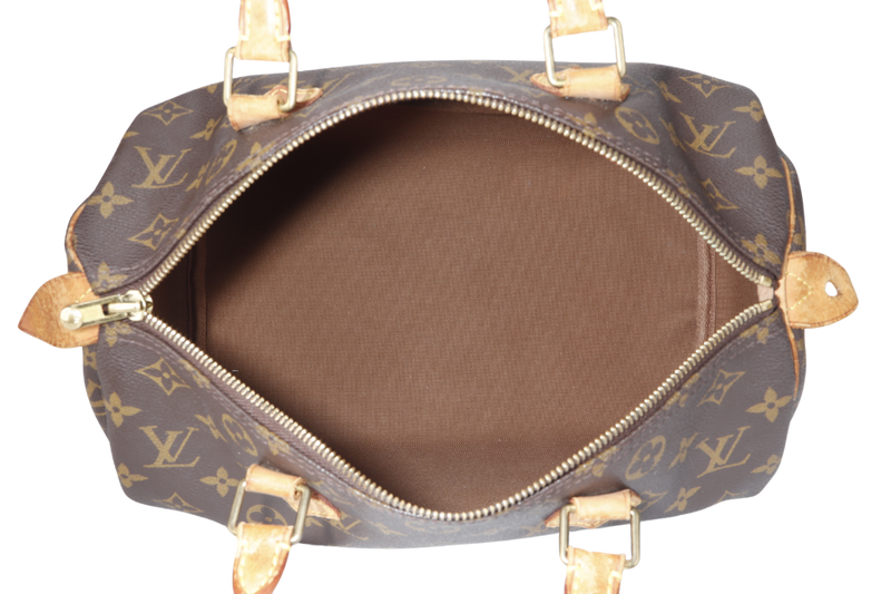 LOUIS VUITTON SPEEDY 30 MONOGRAM CANVAS GOLD HARDWARE WITH PADLOCK & KEYS