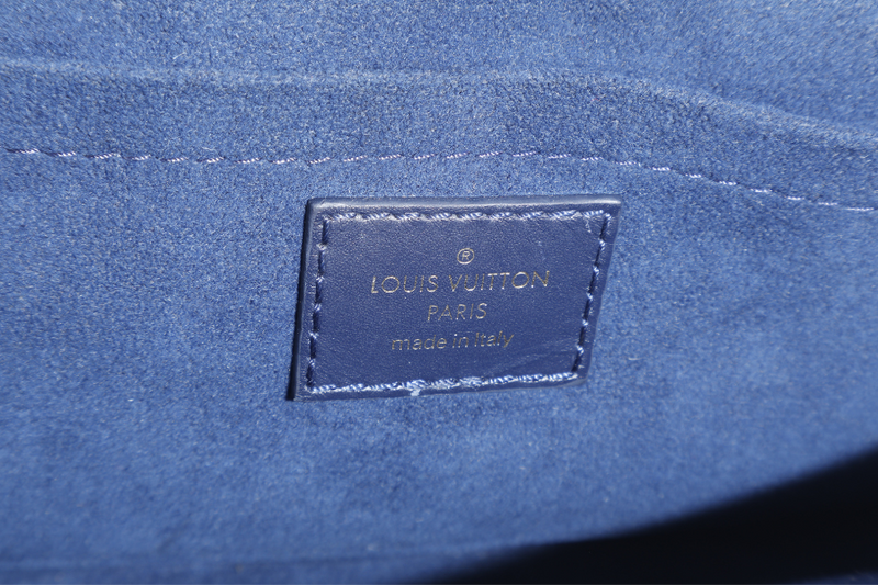 LOUIS VUITTON NEW WAVE CHAIN BAG BLUE DENIM GOLD HARDWARE WITH DUST COVER