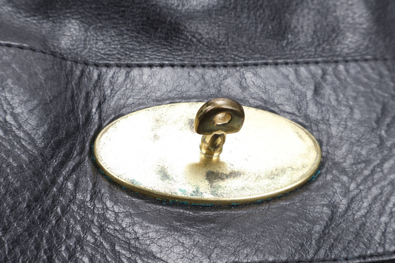 MULBERRY ALEXA SMALL BLACK LEATER 2WAYS BAG GOLD HARDWARE WITH SLING