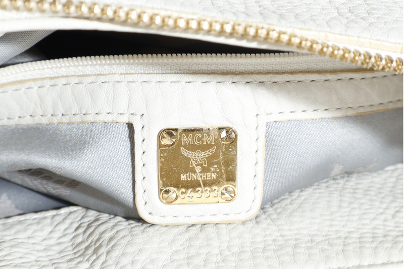 MCM LIGHT BEIGE LEATHER HOBO BAG NO DUST COVER
