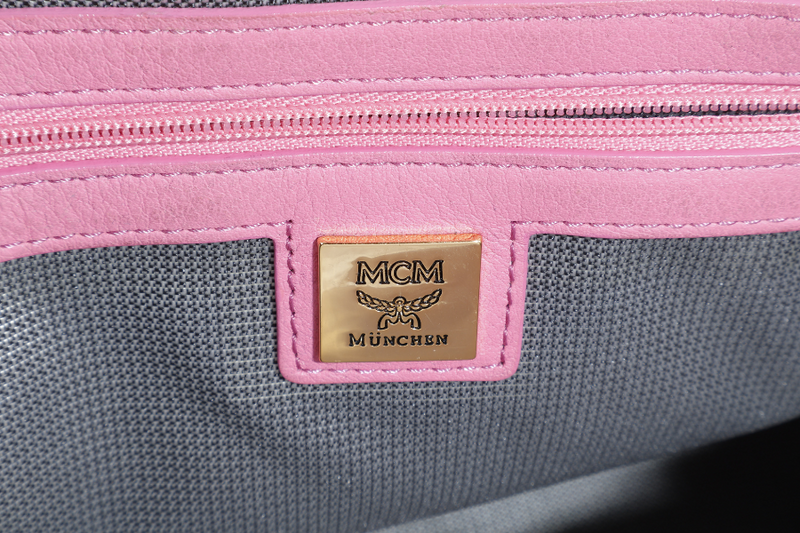 MCM STARK BACKPACK IN PINK VISETORS LEATHER GOLD HARDWARE NO DUST COVER