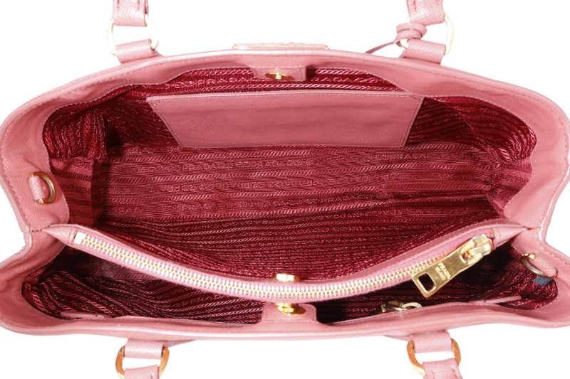 PRADA BN1874 TAMARIS PEACH COLOR SAFFIANO BAG WITH CARD AND STRAPS, NO DUST COVER