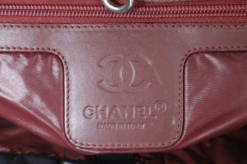 CHANEL COCO COCOON TOTE BAG LARGE BLACK NYLON SILVER HARDEWARE (1470xxxx) WITH CARD