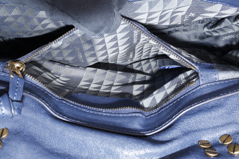 PROENZA SCHOULER PS 1 MEDIUM NAVY BLUE GOLD HARDWARE WITH STRAPS AND DUST COVER