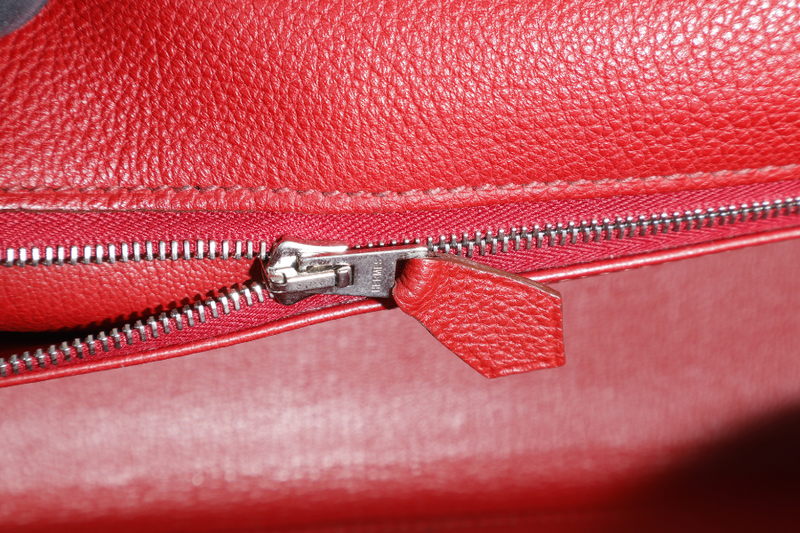 HERMES KELLY 28 RETOURNE ROUGE GRENAT TOGO LEATHER PHW STAMP M SQUARE (2009) NO DUST COVER