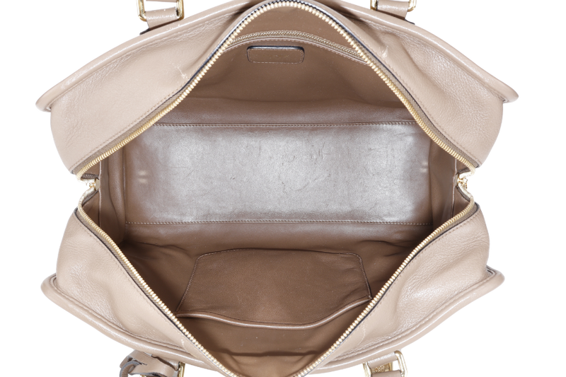 LOEWE AMAZONIA LARGE BROWN SMOOTH CALF LEATHER WITH KEYS AND LOCK