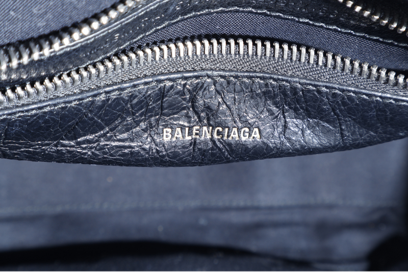 BALENCIAGA MULTICOLOR STRIPED LEATHER BAZAR TOTE BAG SILVER HARDWARE WITH STRAPS NO DUST COVER