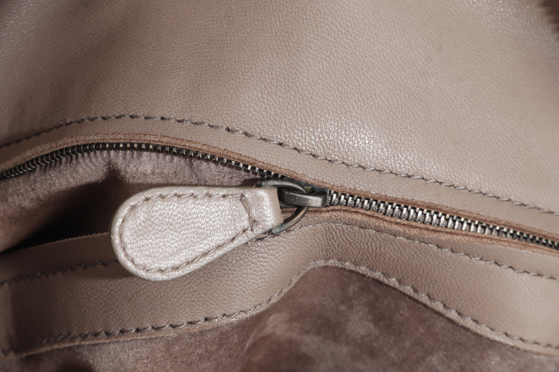 BOTTEGA VENETA SHOULDER BAG MEDIUM BROWN SILVER HARDWARE WITH DUST COVER