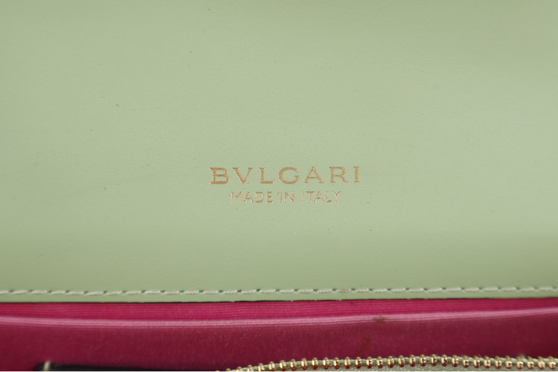 BVLGARI CALFSKIN SERPENTI FOREVER CROSSBODY BAG GREEN GOLD HARDWARE WITH MIRROR