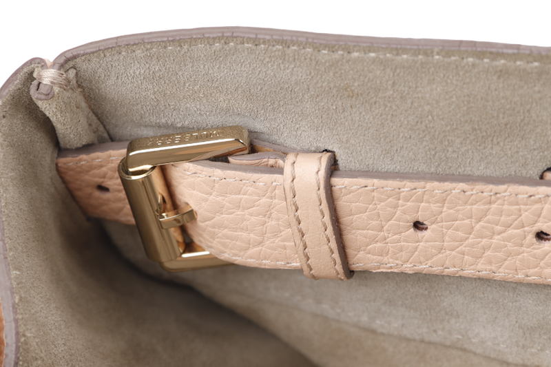 MULBERRY BAYSWATER (1823510) MEDIUM PINK LEATHER GOLD HARDWARE WITH LOCK AND DUST COVER