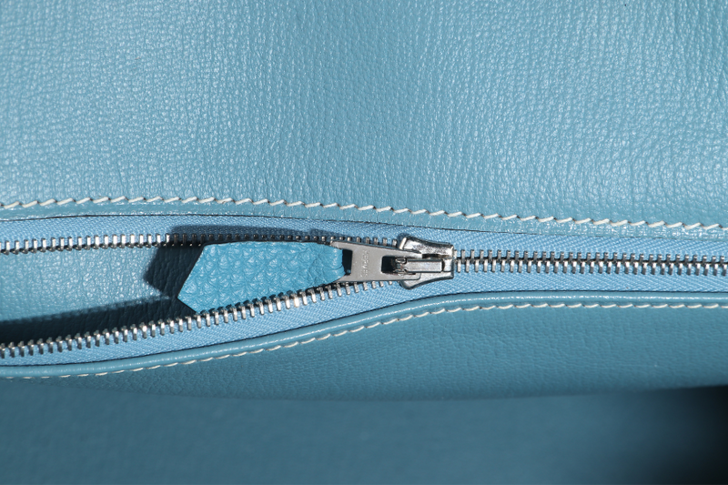 HERMES BIRKIN 35 BLUE JEANS TOGO SILVER HARDWARE STAMP N (YEAR 2010) WITH DUST COVER, PADLOCK AND KEYS