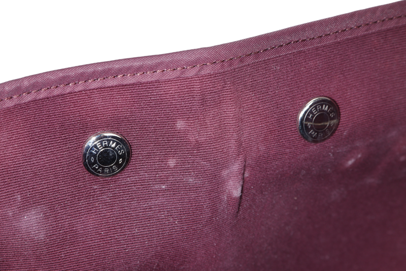 HERMES CABAG ELAN 39 BURGUNDY VELVET PHW STAMP T (YEAR 2015) WITH DUST COVER