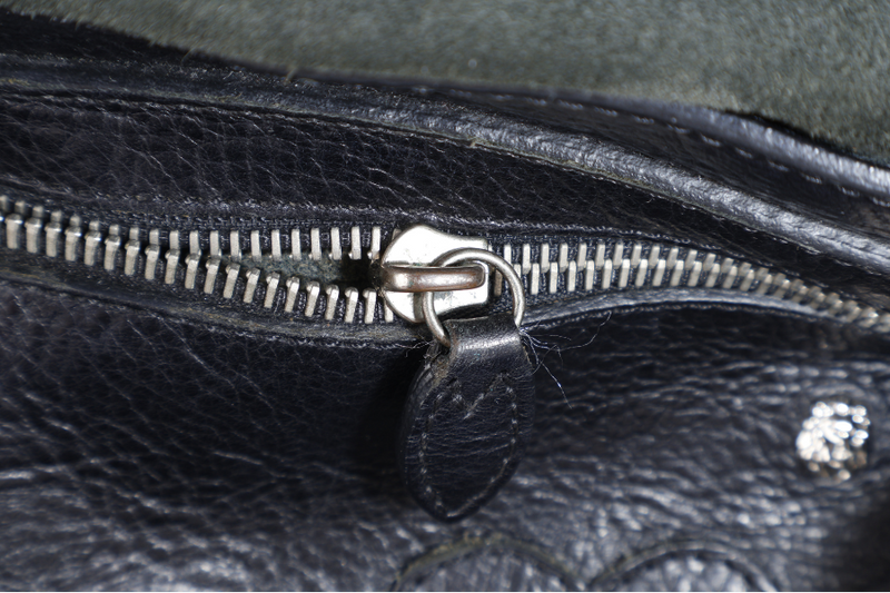 MULBERRY CARA DELEVINGNE BACKPACK BLACK LEATHER SILVER HARDWARE WITH 2 STRAPS AND DUST COVER
