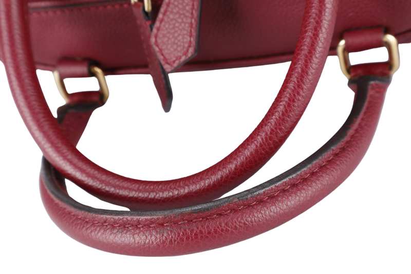 LOUIS VUITTON M44145 SPEEDY BANDOULIERE 25 MONOGRAM BURGUNDY EMPREINTE LEATHER GOLD HARDWARE WITH LEATHER STRAPS, KEY&PADLOCK AND DUST COVER