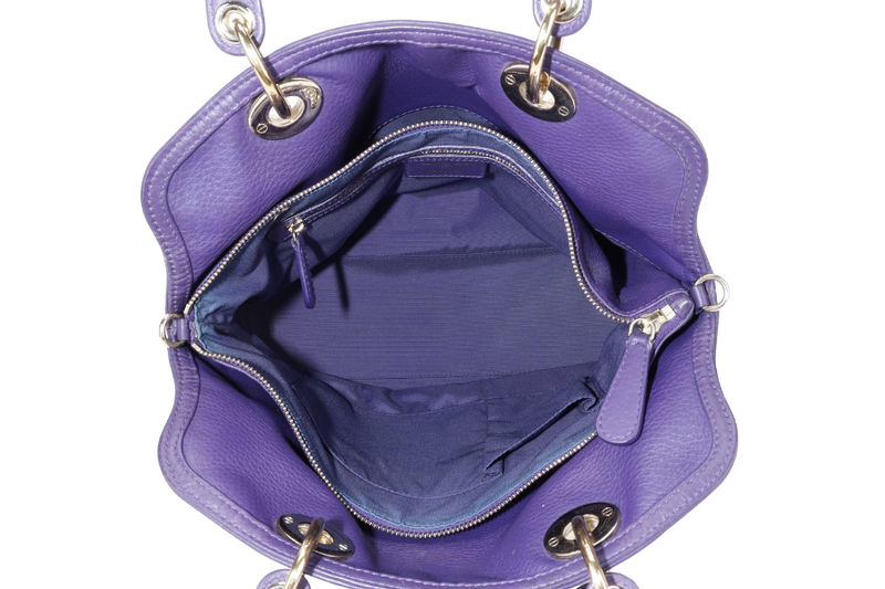 CHRISTIAN DIOR GRANVILLE PURPLE CALF LEATHER GOLD HARDWARE 17-BO-0173 WITH DUST COVER AND STRAPS