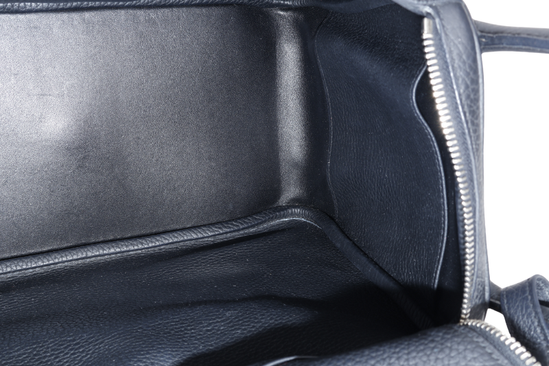 HERMES LINDY 30 BLACK CLEMENCE LEATHER PALLADIUM HARDWARE [STAMP X ( YEAR 2016)] WITH DUST COVER