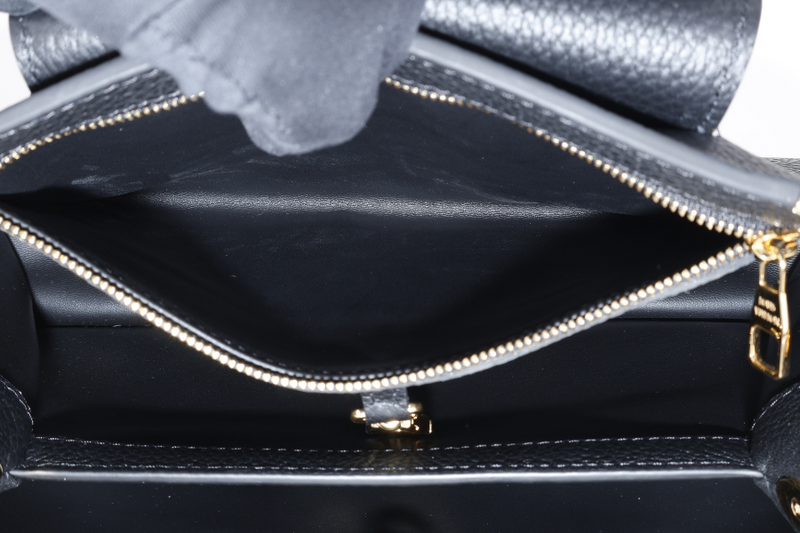 LOUIS VUITTON M54663 CAPUCINES MM BLACK LEATHER GOLD HARDWARE NO DUST COVER