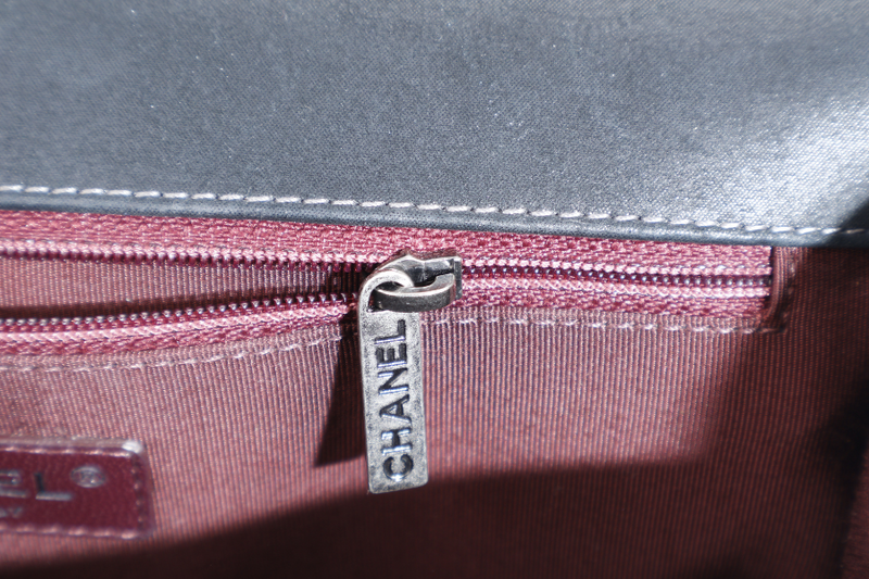CHANEL LE BOY (2111xxxx) NEW MEDIUM BLACK LAMBSKIN RUTHENIUM HARDWARE WITH CARD AND DUST COVER