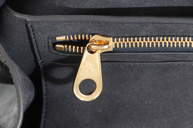 MULBERRY BAYSWATER NETTLE GREEN CROC EMBOSSED NAPPA LEATHER BAG GOLD HARDWARE WITH PADLOCK NO DUST COVER