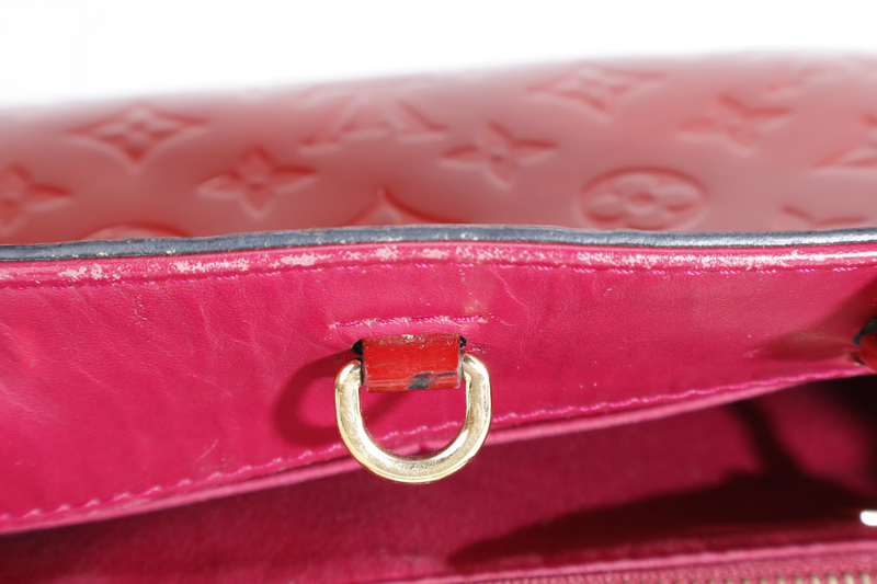 LOUIS VUITTON MONTAIGNE BB RED MONOGRAM VERNIS LEATHER GOLD HARDWARE NO DUST COVER