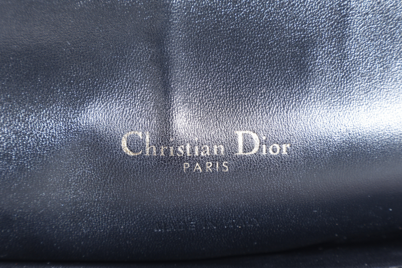 CHRISTIAN DIOR NEW LOCK FLAP BAG BLACK LAMBSKIN LEATHER GOLD HARDWARE WITH KEYS NO DUST COVER