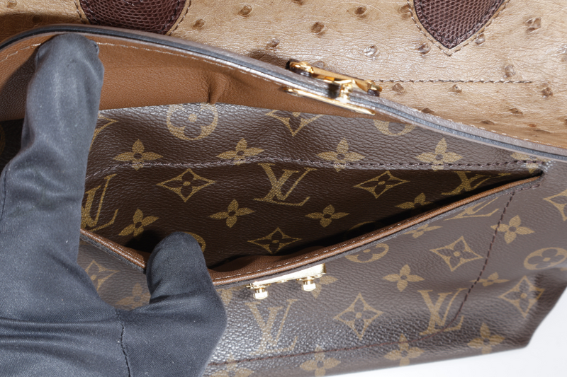 LOUIS VUITTON MAJESTUEUX PM BAG (MONOGRAM x OSTRICH x LIZARD) WITH DUST COVER