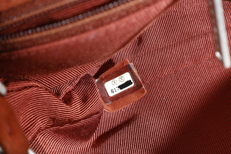 CHANEL CHOCOLATE BAR REISSUE SHOULDER BAG (617xxxx) BROWN SUEDE BRUSHED SILVER HARDWARE NO DUST COVER