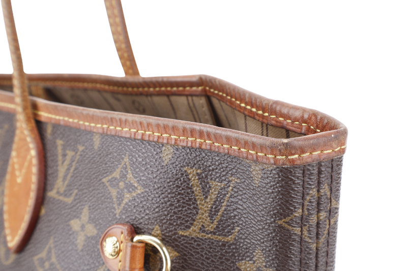 LOUIS VUITTON M46975 NEVERFULL MM MONOGRAM CANVAS GOLD HARDWARE WITH DUST COVER