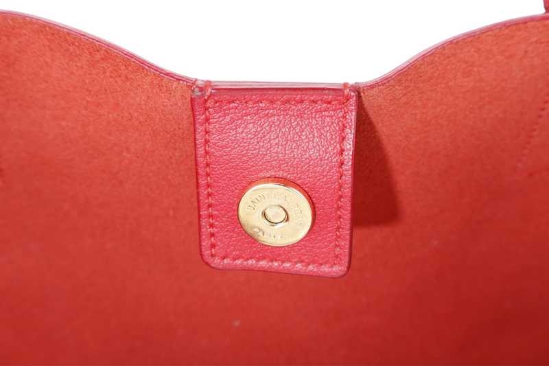 YVES SAINT LAURENT (YSL) EAST WEST TOTE BAG RED LEATHER NO DUST COVER