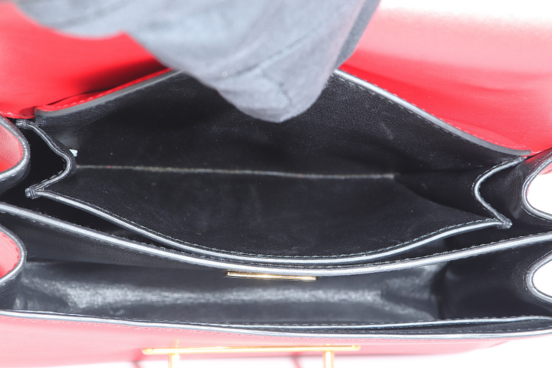 PRADA CAHIER SHOULDER BAG RED, BLACK SAFFIANO LEATHER NO DUST COVER