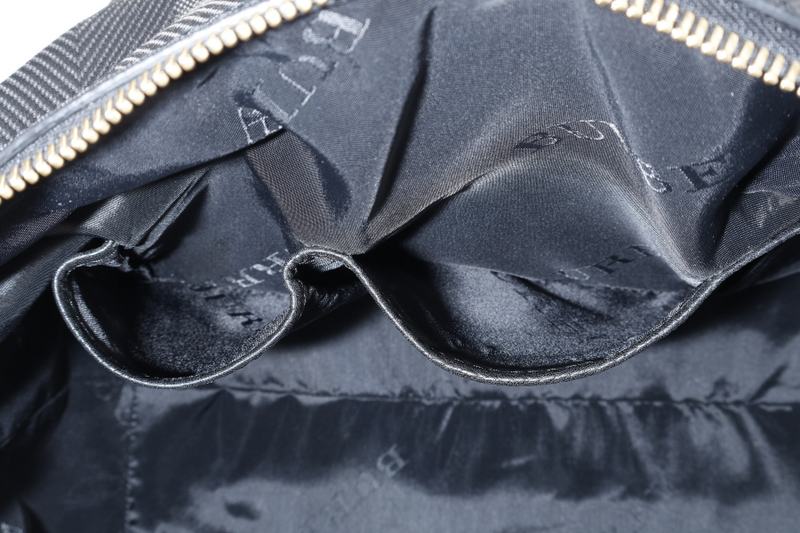 BURBERRY BLACK CHECKERED CANVAS GOLD HARDWARE TOTE BAG WITH STRAPS WITH STRAPS AND NO DUST COVER