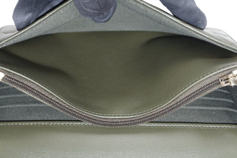 CHANEL PICK ME UP TOP HANDLE WOC GREEN LAMBSKIN GOLD HARDWARE (P45Txxxx) WITH DUST COVER, BOX AND PAPER BAG