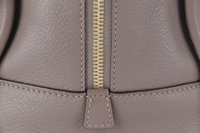 LOEWE AMAZONA (011403) EMBOSSED SNAKE HANDLE BROWN CALFSKIN GOLD HARDWARE WITH DUST COVER