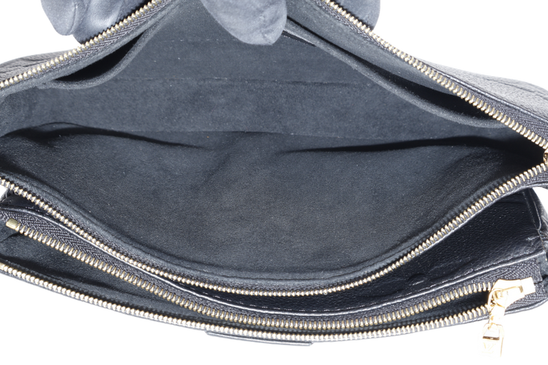 LOUIS VUITTON M80399 MULTI POCHETTE ACCESSORIES BLACK GIANT MONOGRAM EMPREINTE LEATHER GOLD HARDWARE WITH CHAIN, STRAPS AND DUST COVER