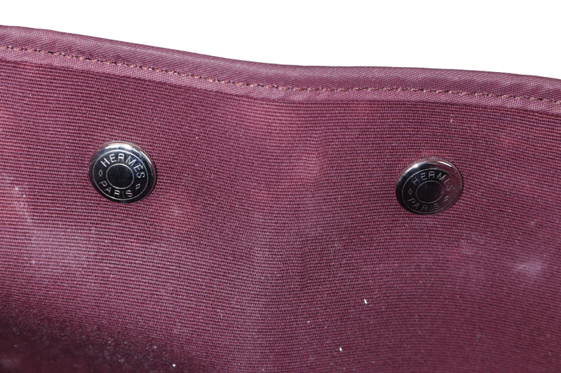 HERMES CABAG ELAN 39 BURGUNDY VELVET PHW STAMP T (YEAR 2015) WITH DUST COVER