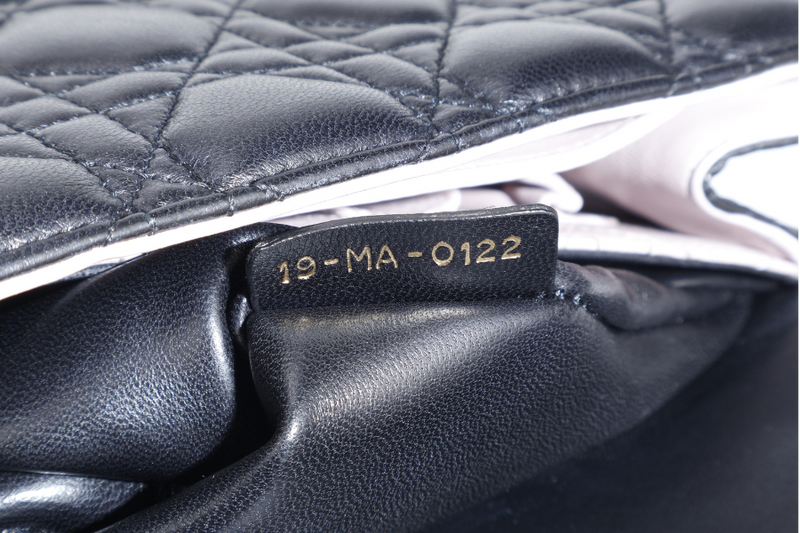 CHRISTIAN DIOR NEW LOCK FLAP BAG BLACK LAMBSKIN LEATHER GOLD HARDWARE WITH KEYS NO DUST COVER